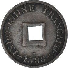 Munten, FRANS INDO-CHINA, 2 Sapeque, 1888, Paris, ZF, Bronzen, KM:6