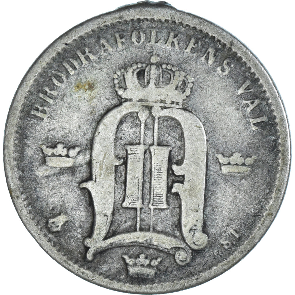 Moneta, Szwecja, Oscar II, 50 Öre, re-engraved 