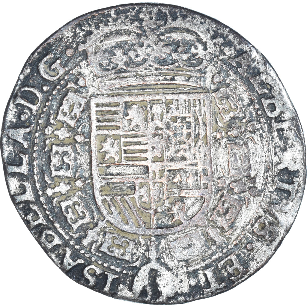 Spanische Niederlande, betaalpenning, Albert & Isabelle, Sceptre et couronne