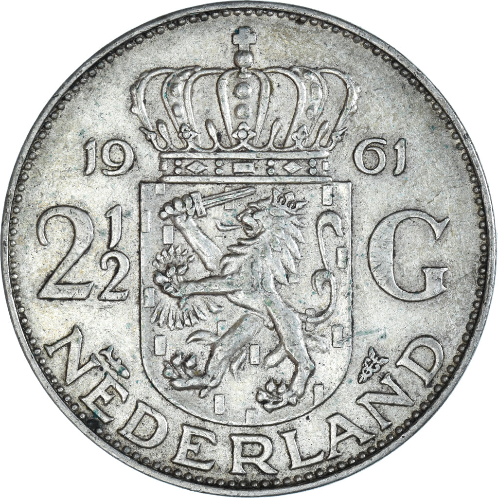 Monnaie, Pays-Bas, Juliana, 2-1/2 Gulden, 1961, Utrecht, TTB+, Argent, KM:185