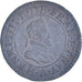Moneda, Francia, Henri IV, Double Tournois, 1598, Paris, MBC, Cobre, CGKL:222