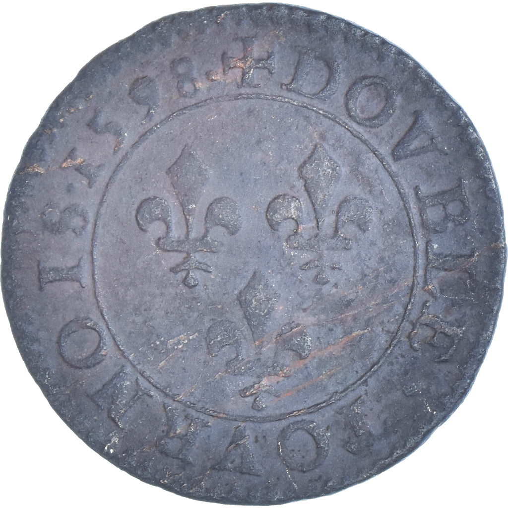 Monnaie, France, Henri IV, Double Tournois, 1598, Paris, TTB, Cuivre, CGKL:222