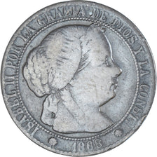 Moneta, Spagna, Isabel II, Centimo, 1868, Barcelona, MB+, Rame, KM:633.1