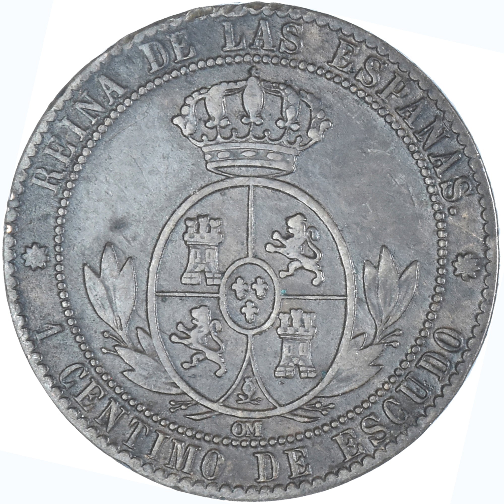 Moneta, Spagna, Isabel II, Centimo, 1868, Barcelona, MB+, Rame, KM:633.1