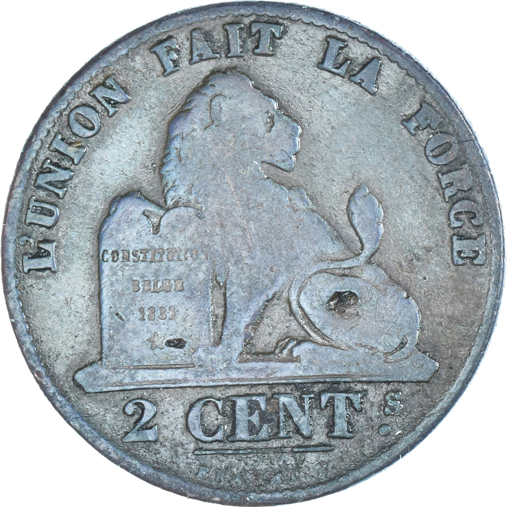 Moneta, Belgio, Leopold I, 2 Centimes, 1845, Bruxelles, BB, Rame, KM:4.2