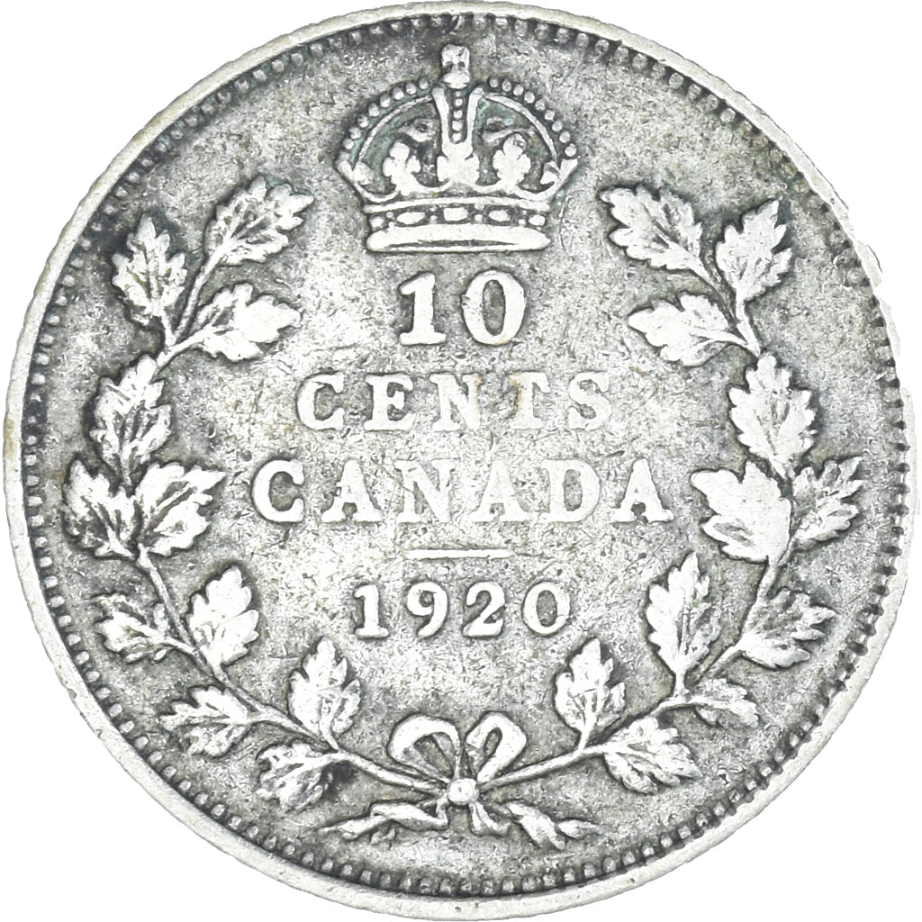 Moneta, Canada, George V, 10 Cents, 1920, Royal Canadian Mint, Ottawa