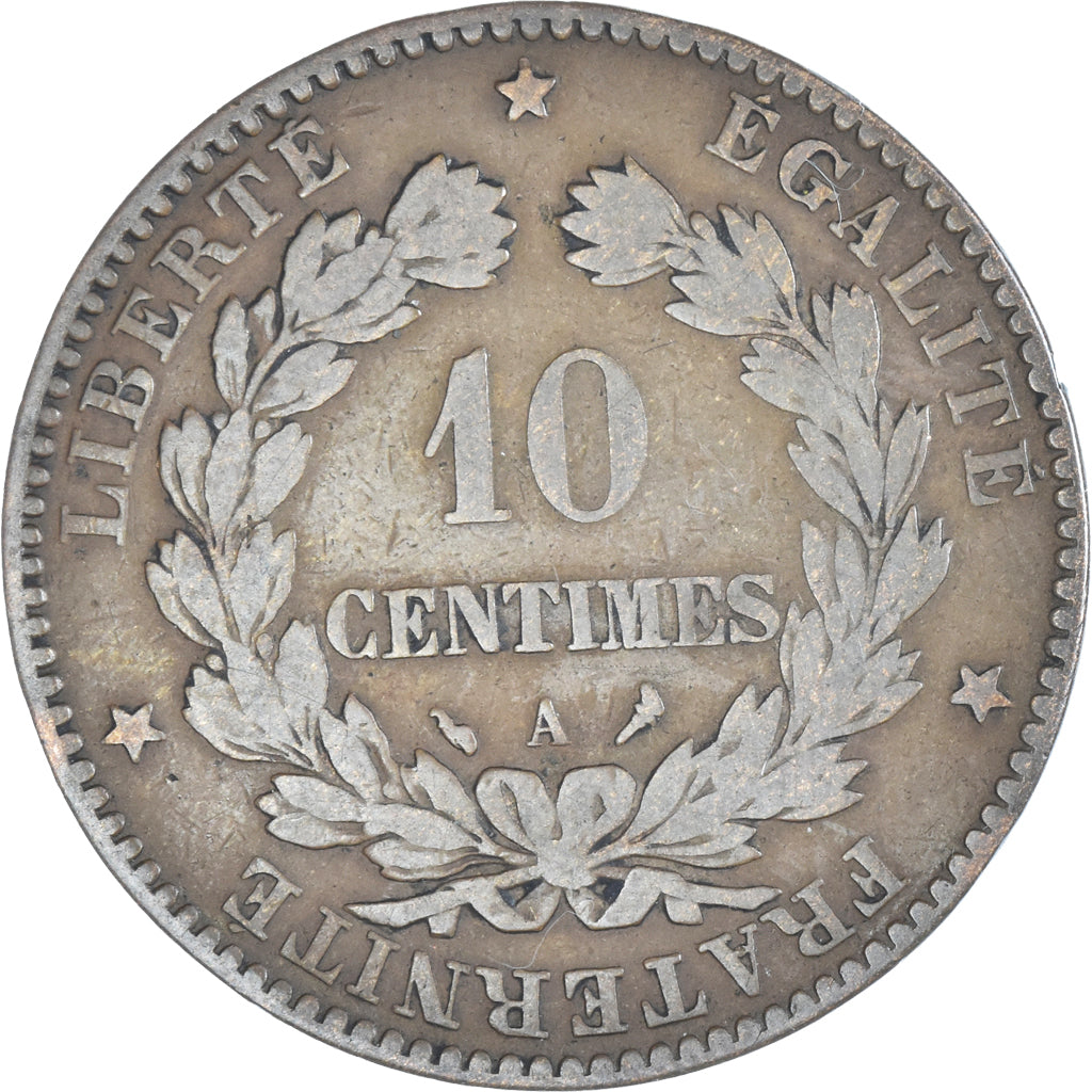 Moneda, Francia, Cérès, 10 Centimes, 1897, Paris, BC+, Bronce, KM:815.1