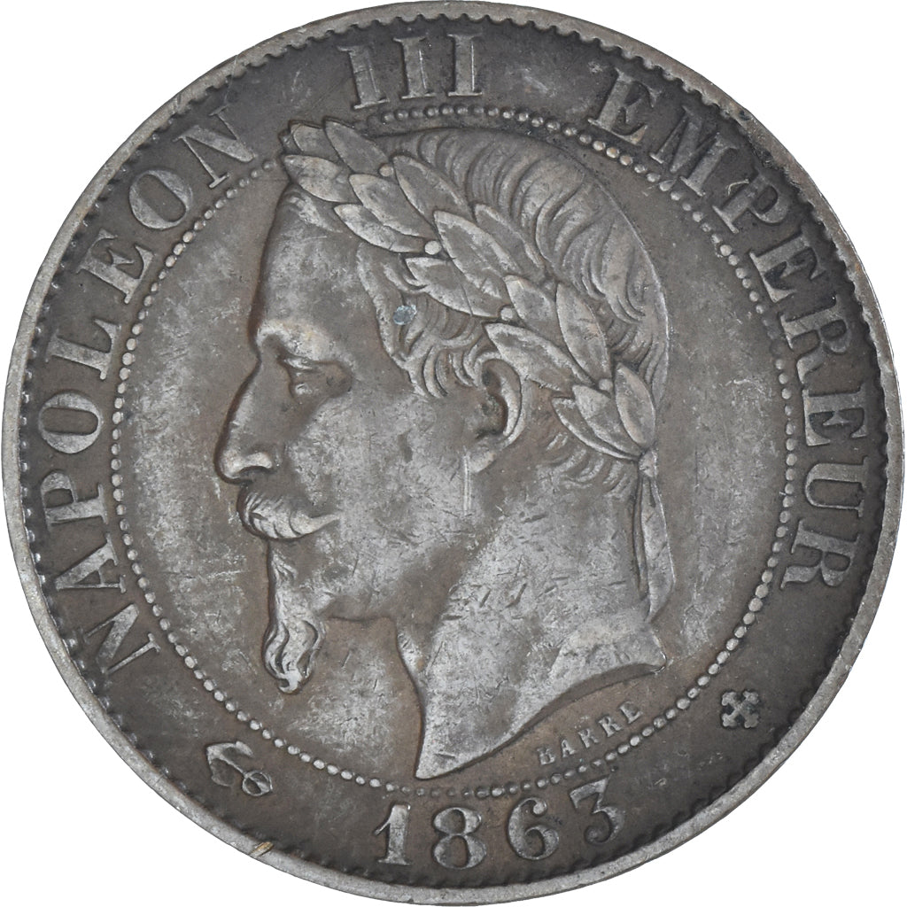 Coin, France, Napoleon III, 5 Centimes, 1863, Strasbourg, EF(40-45), Bronze