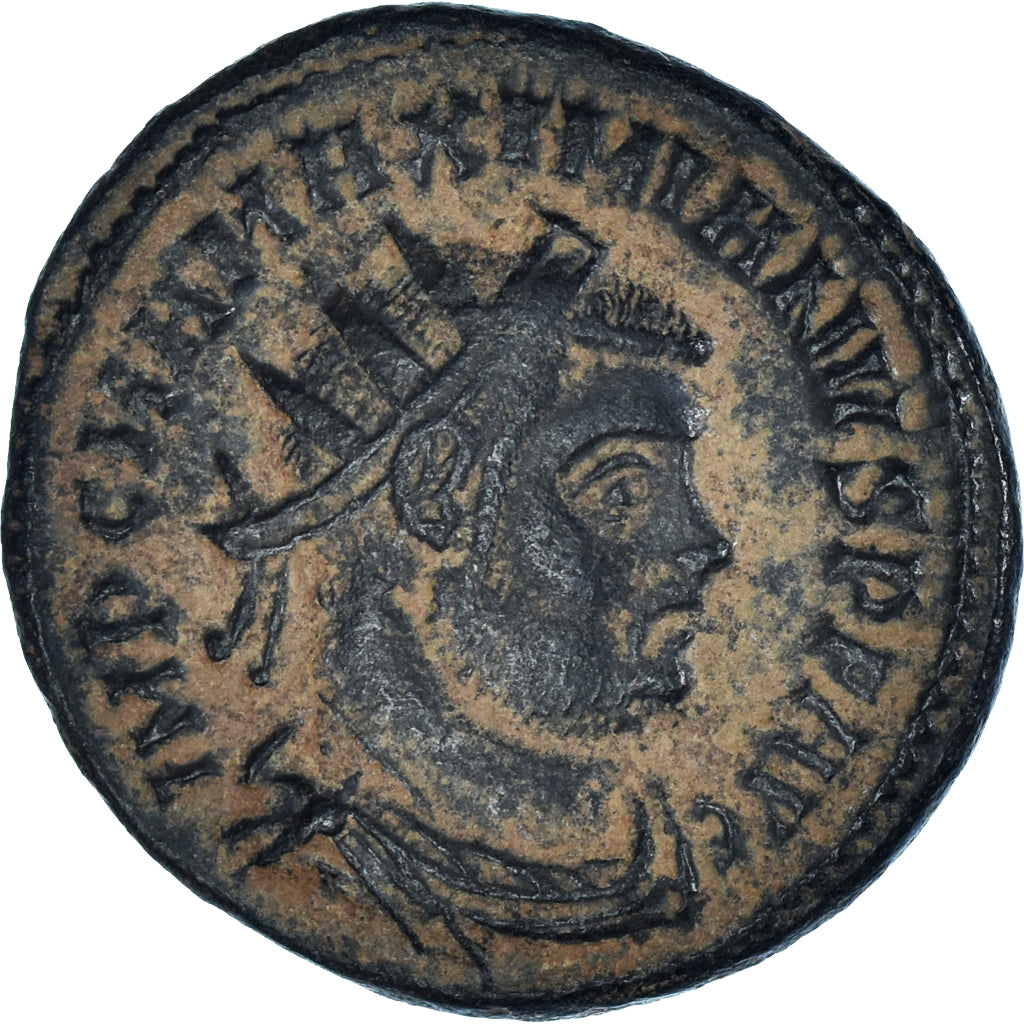 Moneda, Maximianus, Fraction Æ, 295-299, Kyzikos, BC+, Bronce, RIC:16b