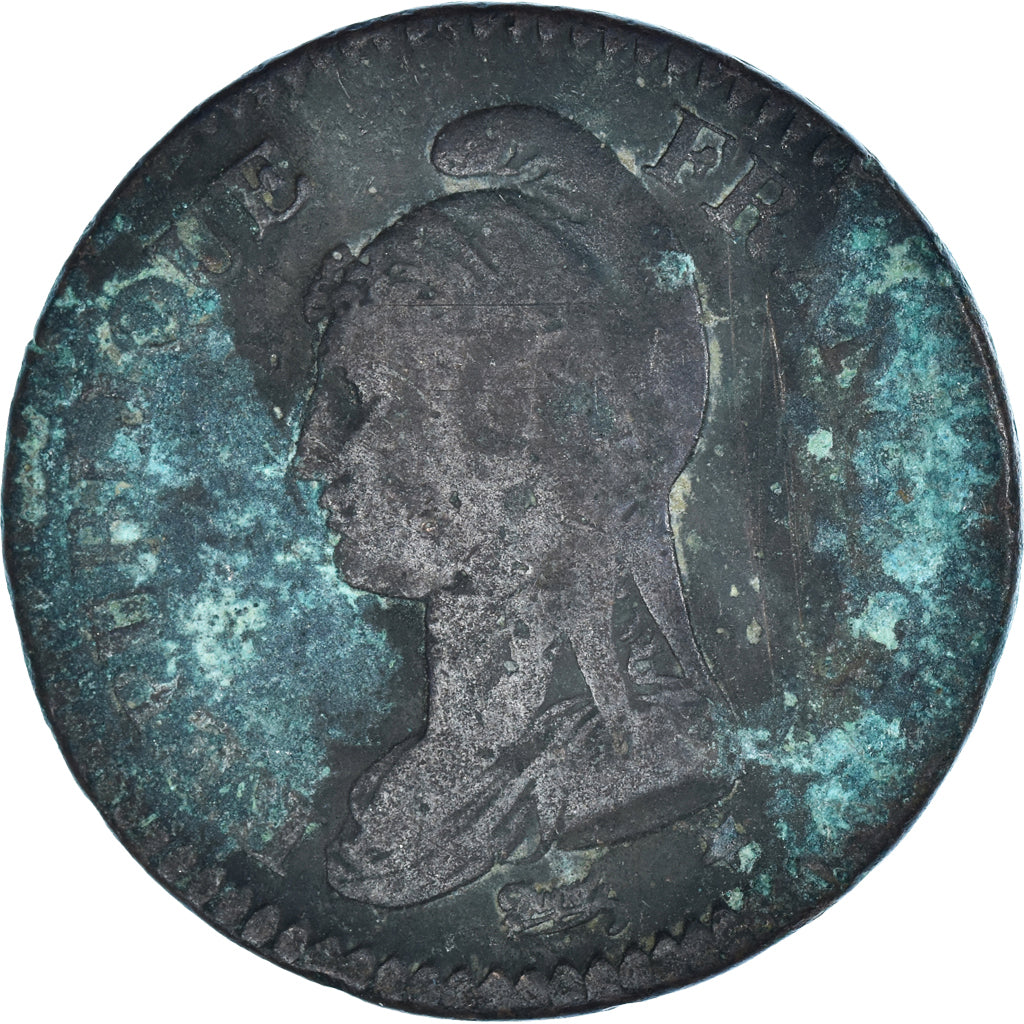 Moneta, Francja, Dupré, Decime, AN 7, Lyon, VF(30-35), Brązowy, KM:644.5