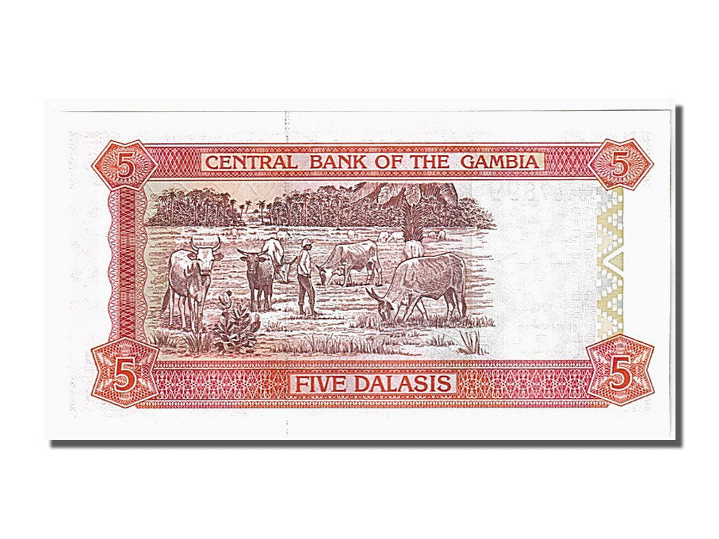 Banknote, Gambia, 5 Dalasis, 2001, UNC(65-70)