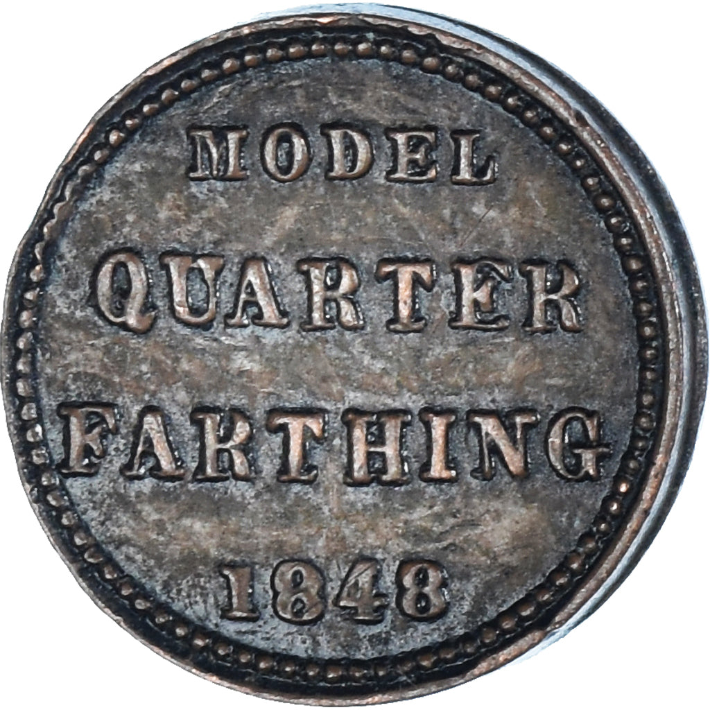 United Kingdom, Model quarter farthing, Victoria, 1848, EF(40-45), Copper