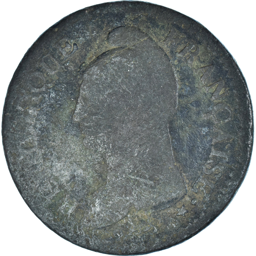Moeda, França, Dupré, Decime, F(12-15), Bronze, Gadoury:187