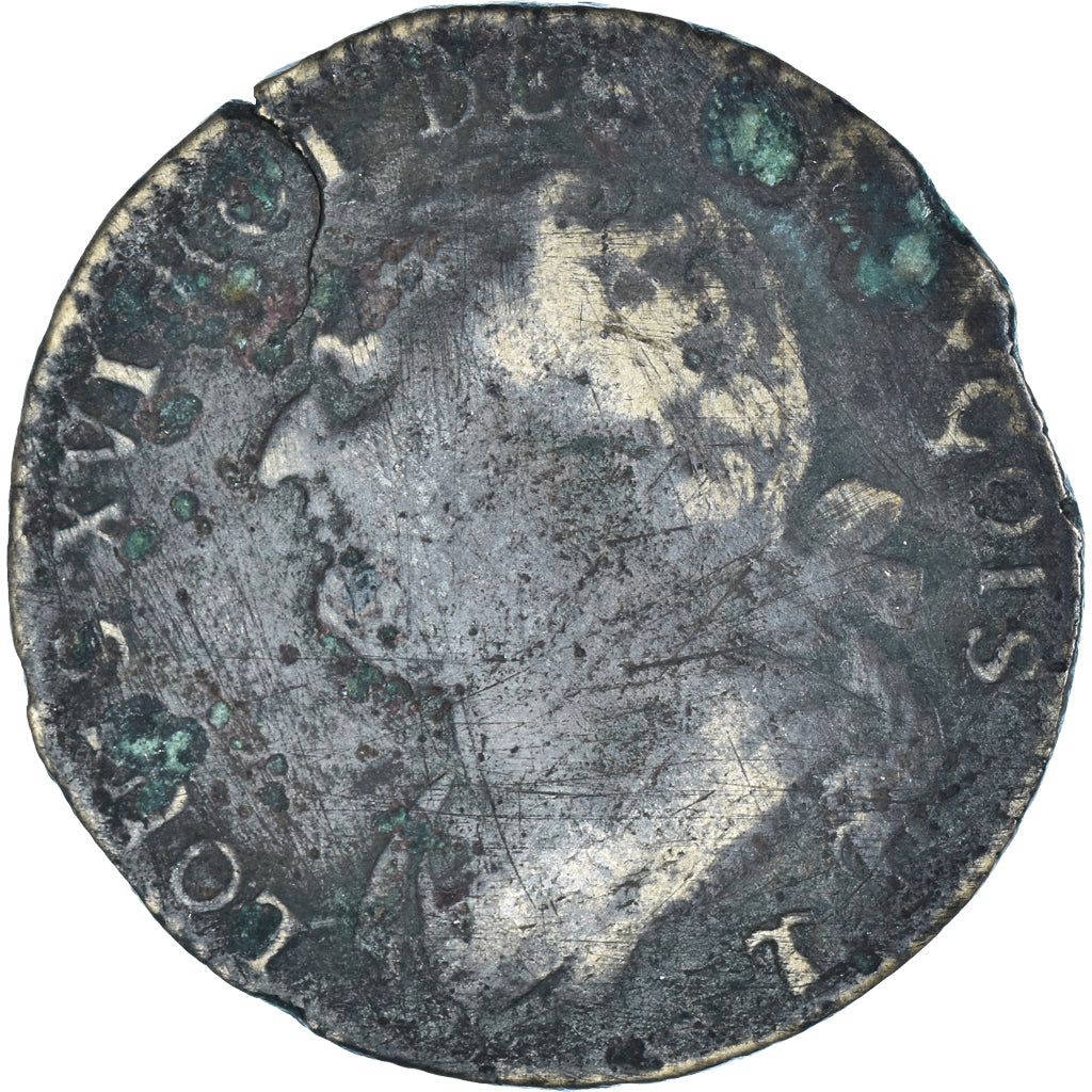 Coin, France, Louis XVI, 12 deniers françois, Nantes, F(12-15), Métal de