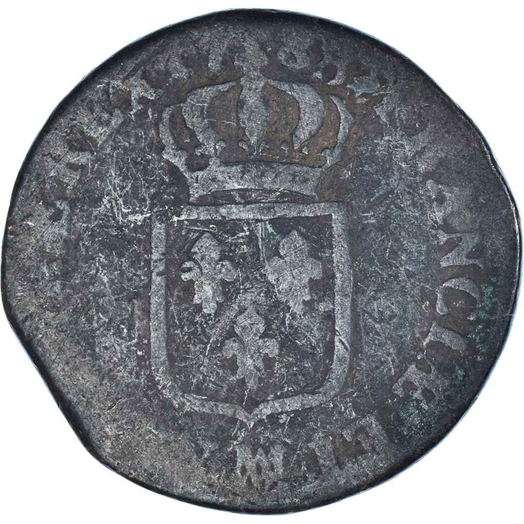 Moeda, França, Louis XVI, Sol, 1788, Marseille, VF(30-35), Cobre, KM:578.11