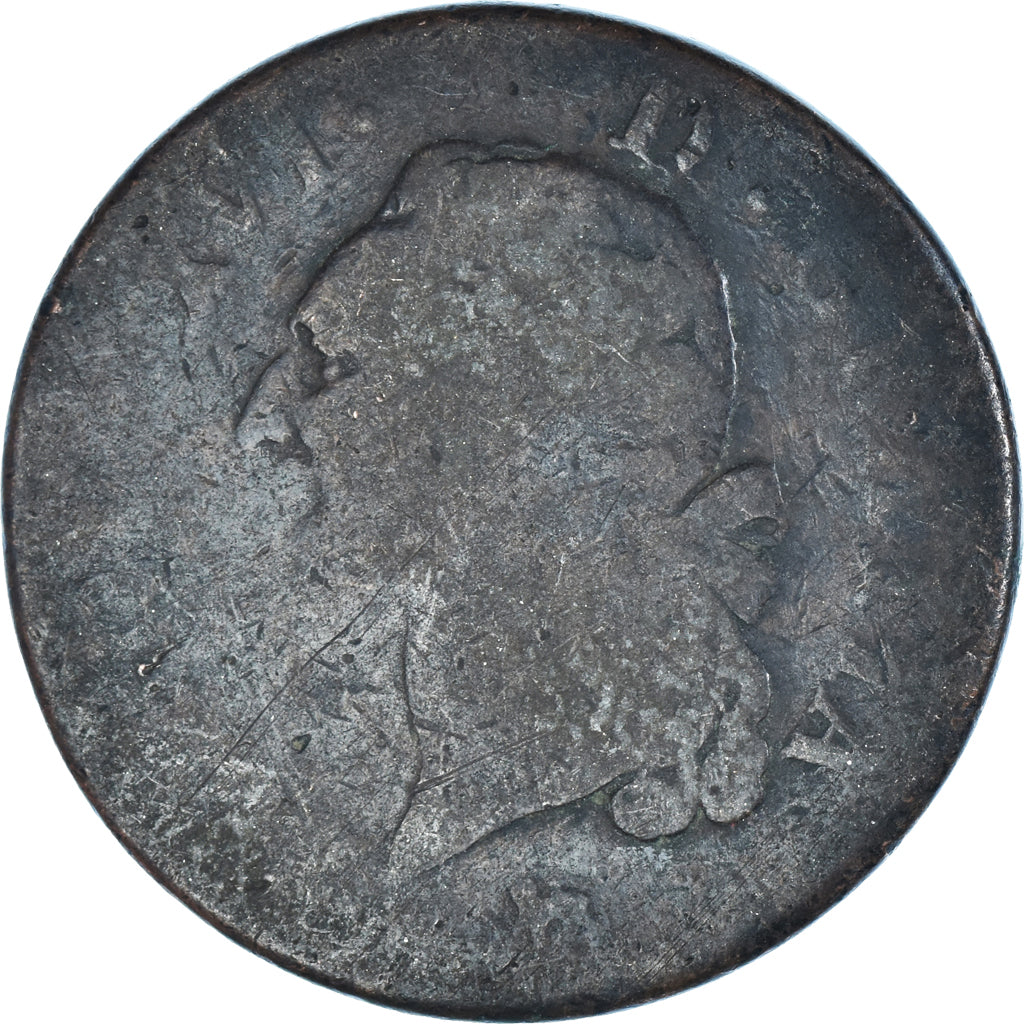 Coin, France, Louis XVI, Sol, 1791, F(12-15), Copper, Gadoury:350