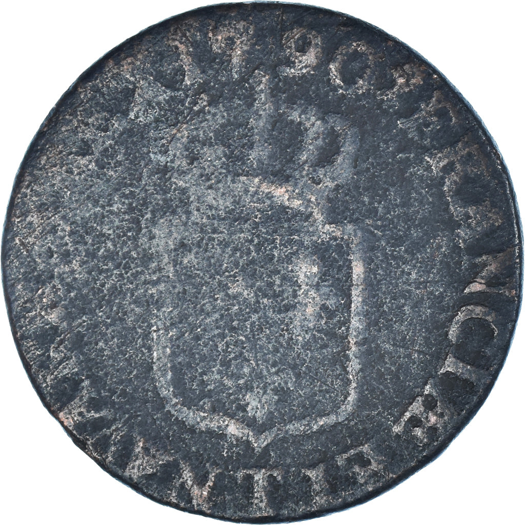 Coin, France, Louis XVI, 1/2 Sol, 1790, Nantes, VF(20-25), Copper, KM:586.14