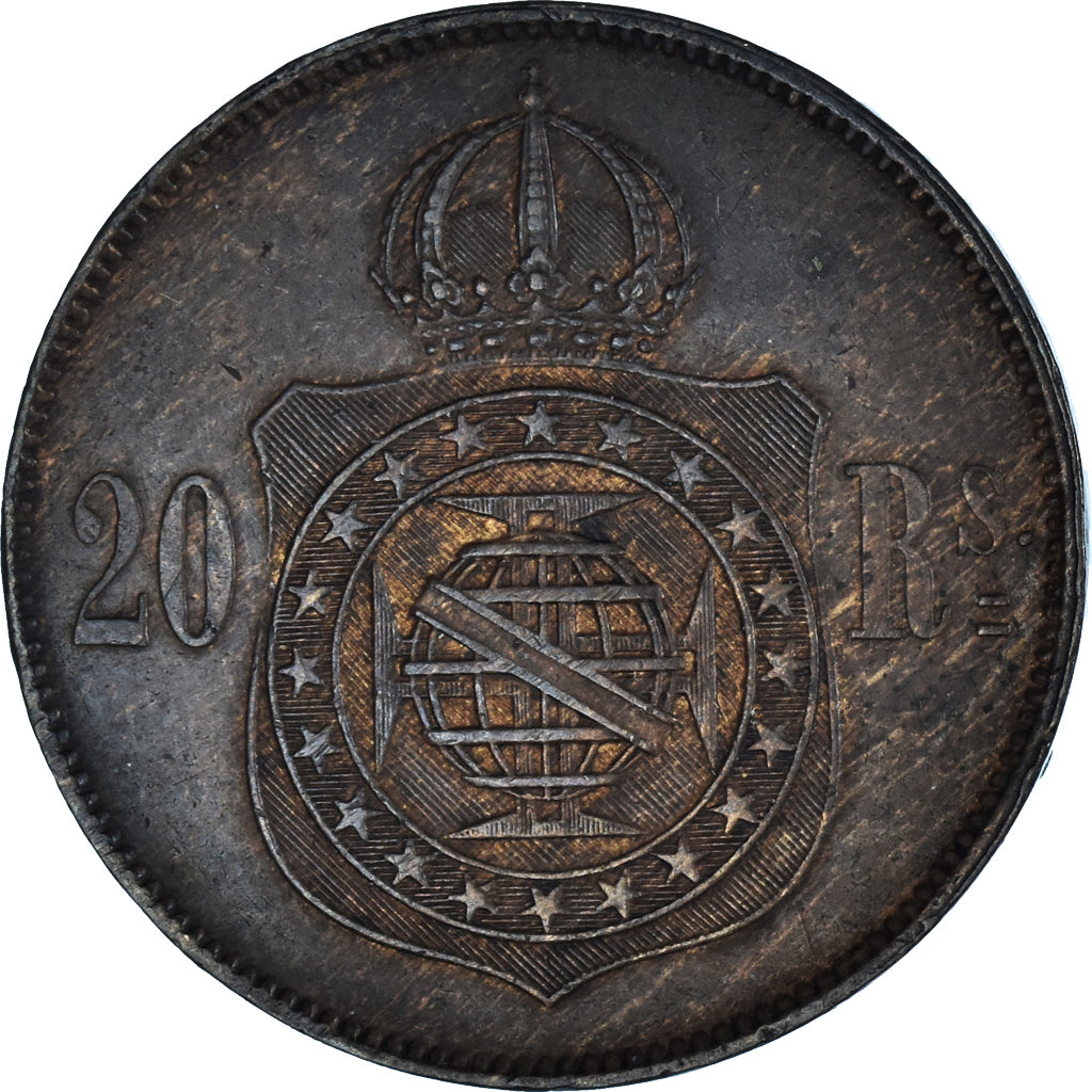 Münze, Brasilien, Pedro II, 20 Reis, 1869, Brussels, VZ, Bronze, KM:474