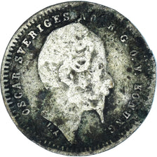 Coin, Sweden, Oscar I, 10 Öre, 1857, VF(20-25), Silver, KM:683