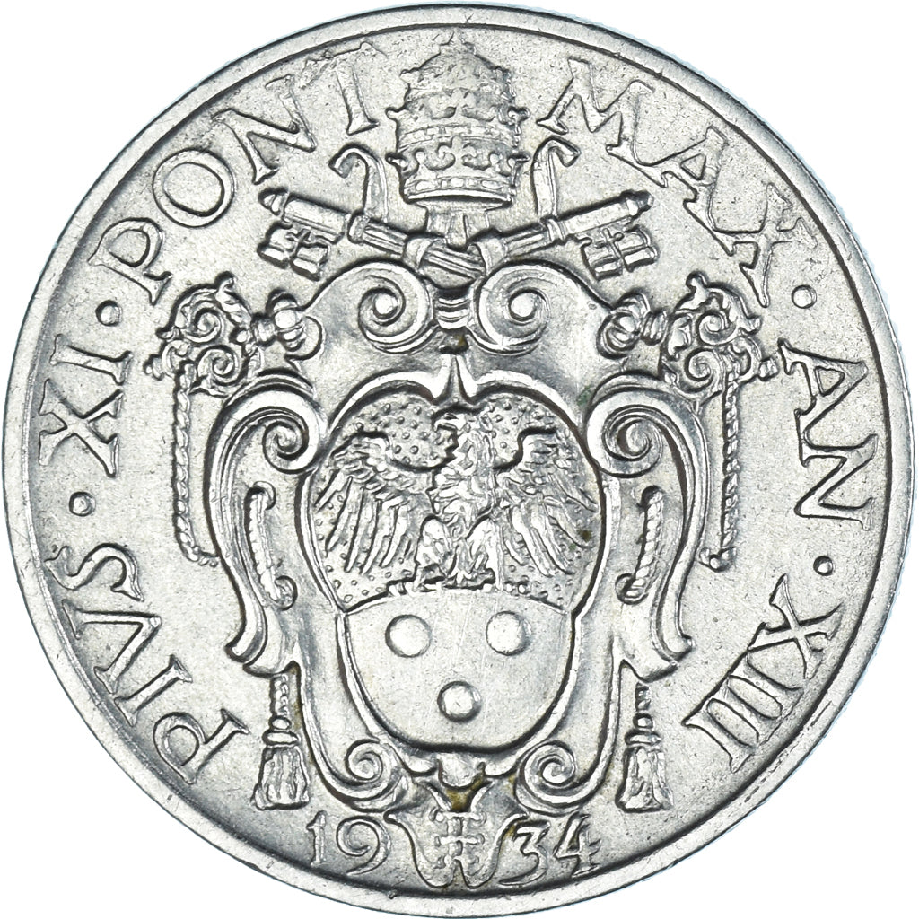 Moneta, PAŃSTWO WATYKAŃSKIE, Pius XI, 20 Centesimi, 1934, Roma, MS(60-62)