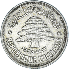 Monnaie, Liban , 50 Piastres, 1952, Utrecht, TTB+, Argent, KM:17