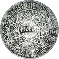 Coin, Morocco, Mohammed V, 5 Francs, AH 1352/1933, Paris, EF(40-45), Silver
