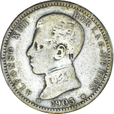 Monnaie, Espagne, Alfonso XIII, Peseta, 1903, Madrid, TB+, Argent, KM:721