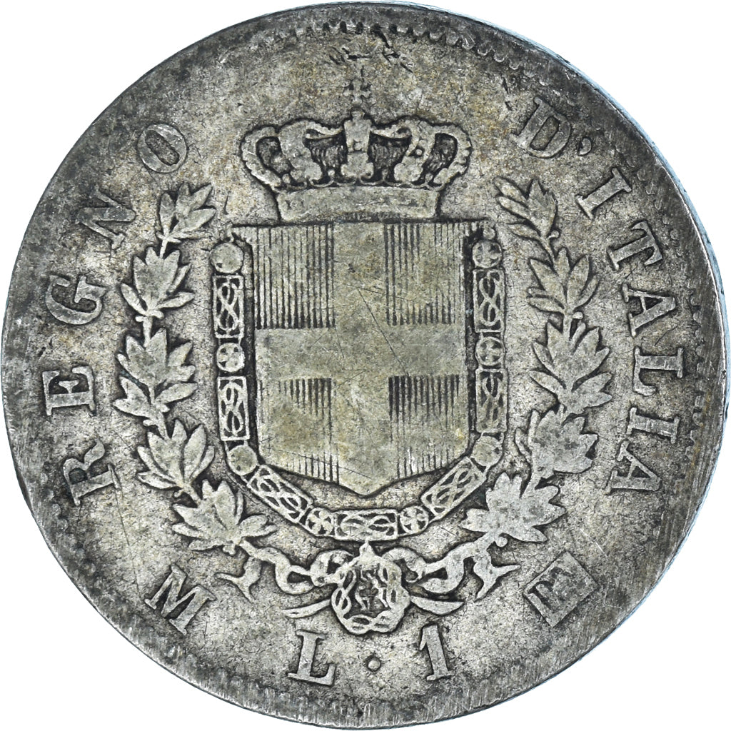 Munten, Italië, Vittorio Emanuele II, Lira, 1867, Milan, FR, Zilver, KM:5a.1