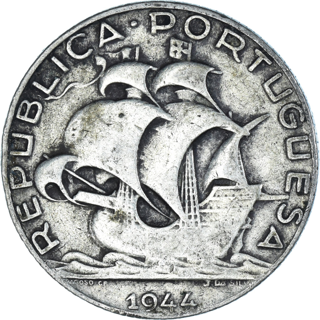 Coin, Portugal, 2-1/2 Escudos, 1944, VF(30-35), Silver, KM:580