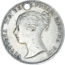 Moneta, Gran Bretagna, Victoria, 3 Pence, 1866, British Royal Mint, Holed, BB+