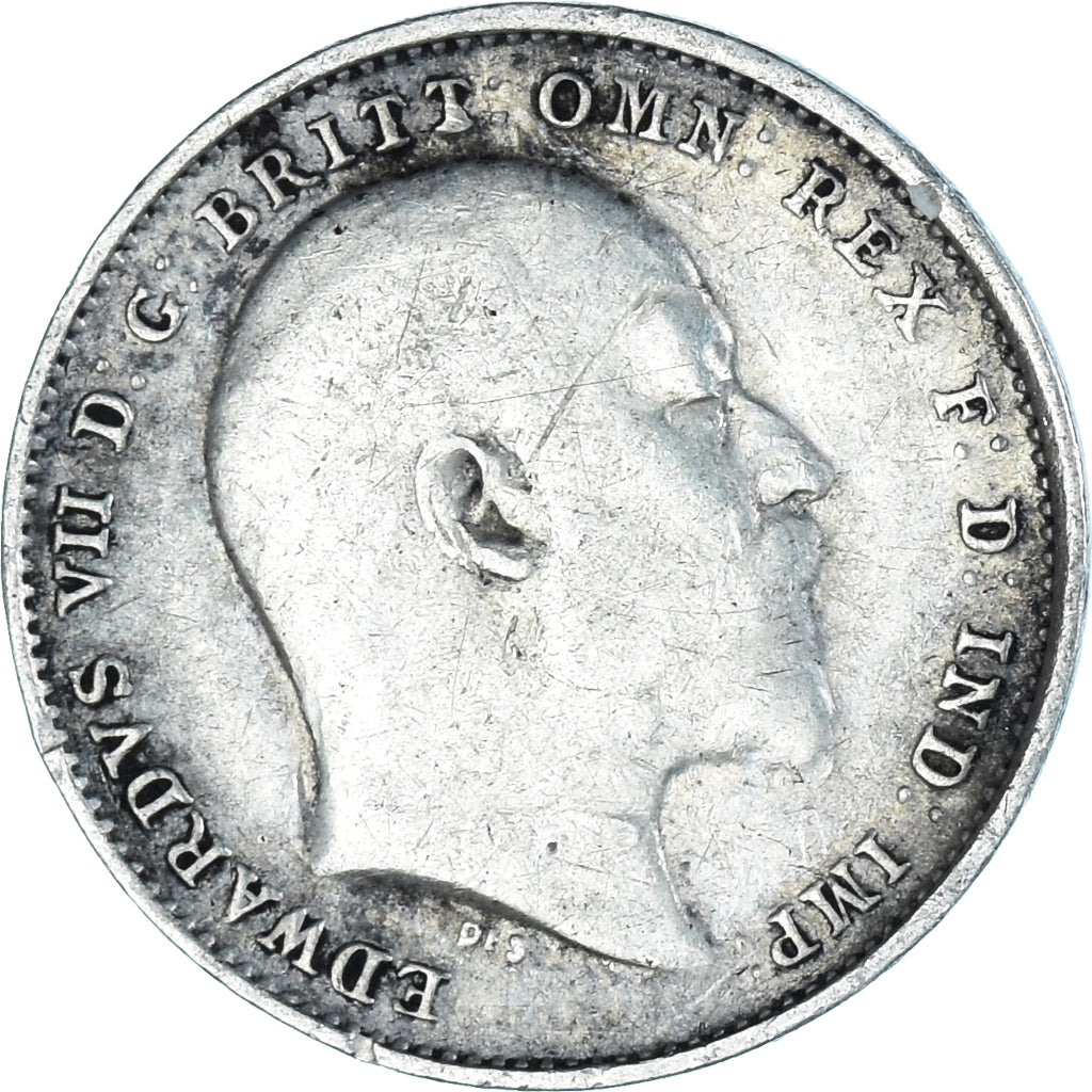 Coin, Great Britain, Edward VII, 3 Pence, 1907, British Royal Mint, VF(30-35)