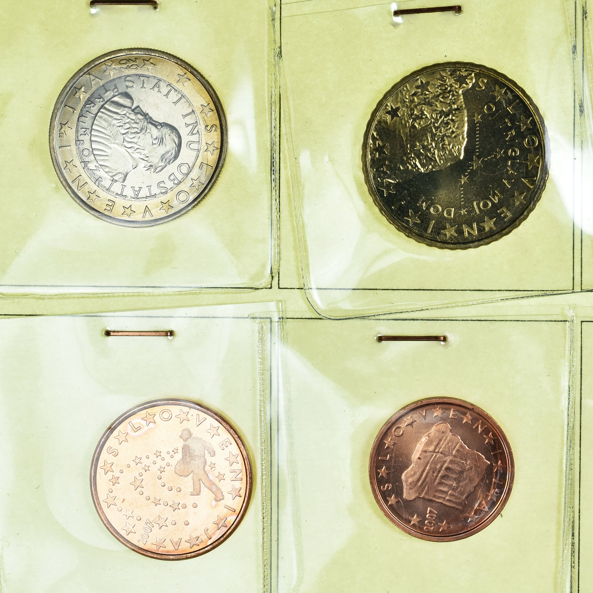 Slovénie, 1 Cent to 2 Euro, 2007, euro set, FDC