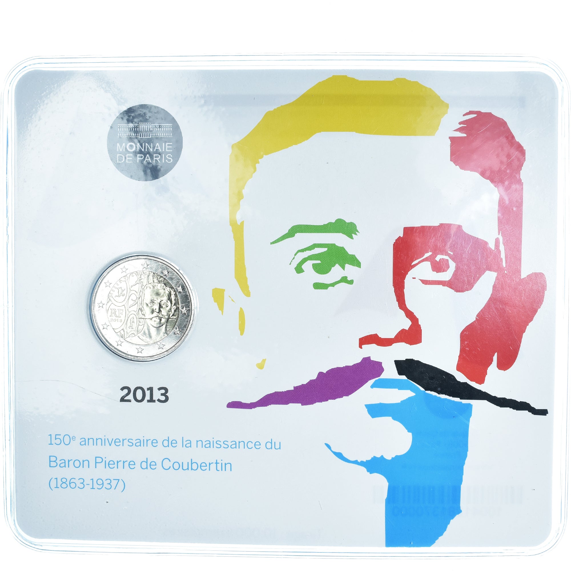 France, 2 Euro, Pierre de Coubertin, 2013, Monnaie de Paris, MS(65-70)