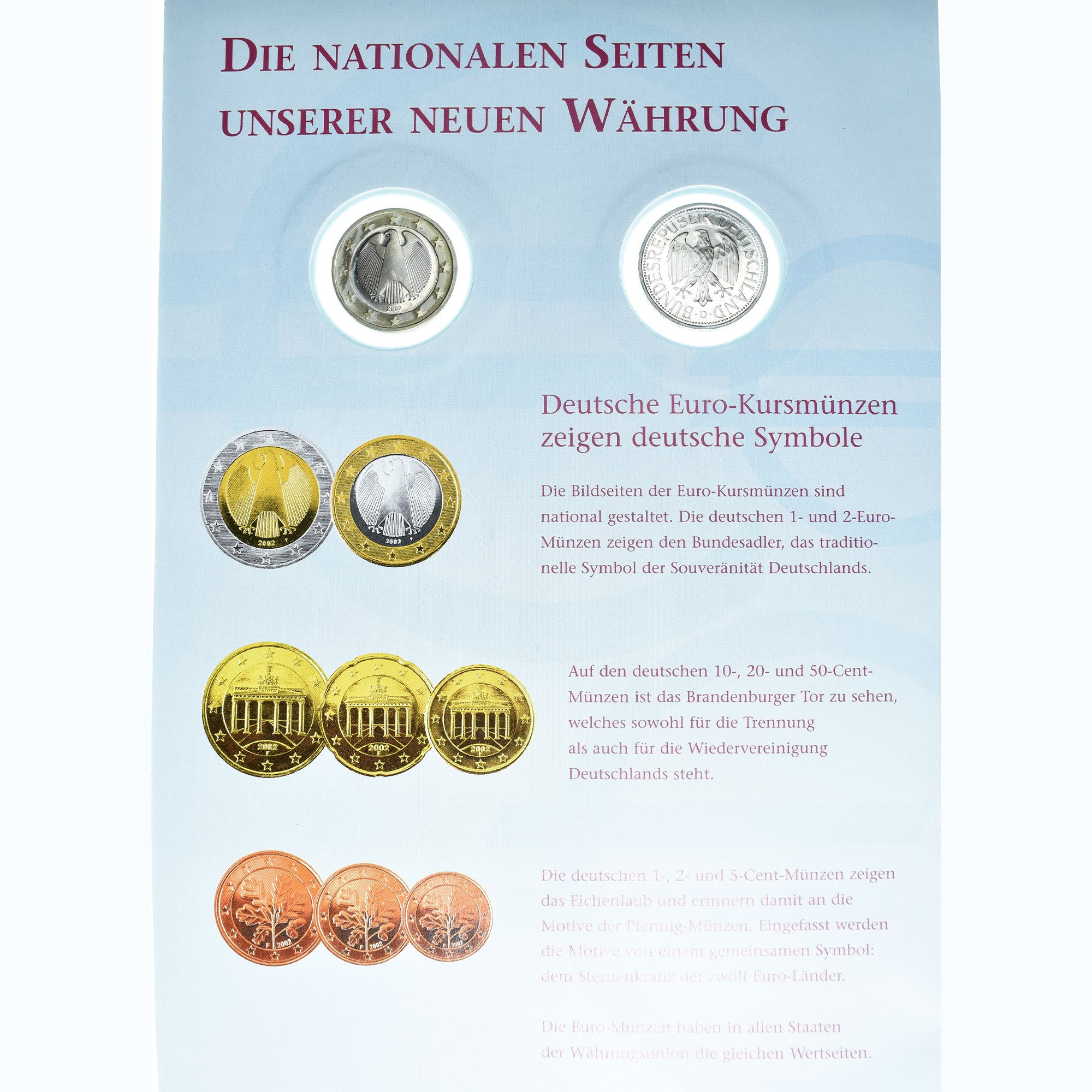 Deutschland, 1 Euro, Von der D-Mark zum Euro, 2002, Deutsche Post, STGL