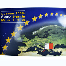 Malte, 1 Cent to 2 Euro, Euro start in Malta, 2008, euro set, FDC