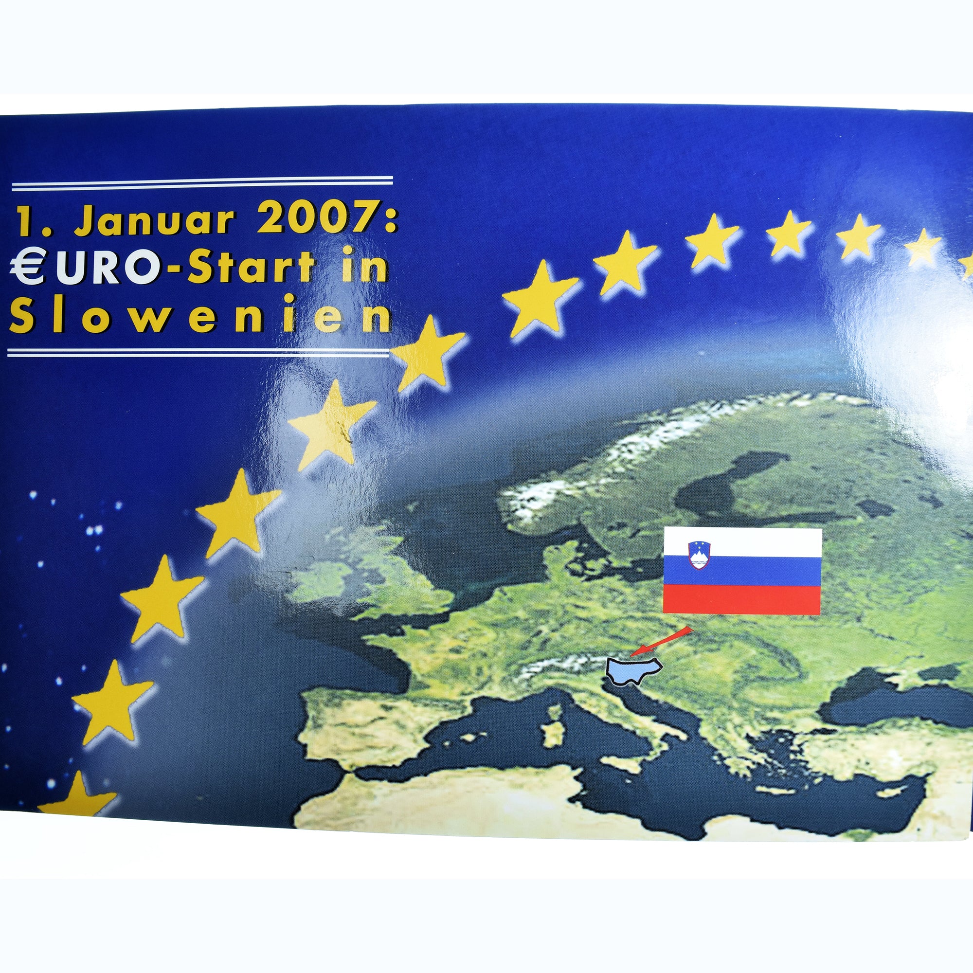Słowenia, 1 Cent to 2 Euro, Euro start in Slovenia, 2007, euro set, MS(65-70)