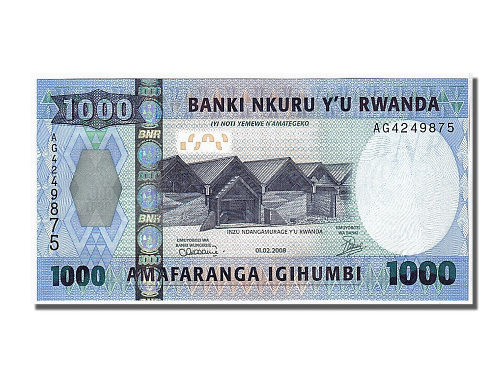 Geldschein, Ruanda, 1000 Francs, 2008, KM:31b, UNZ