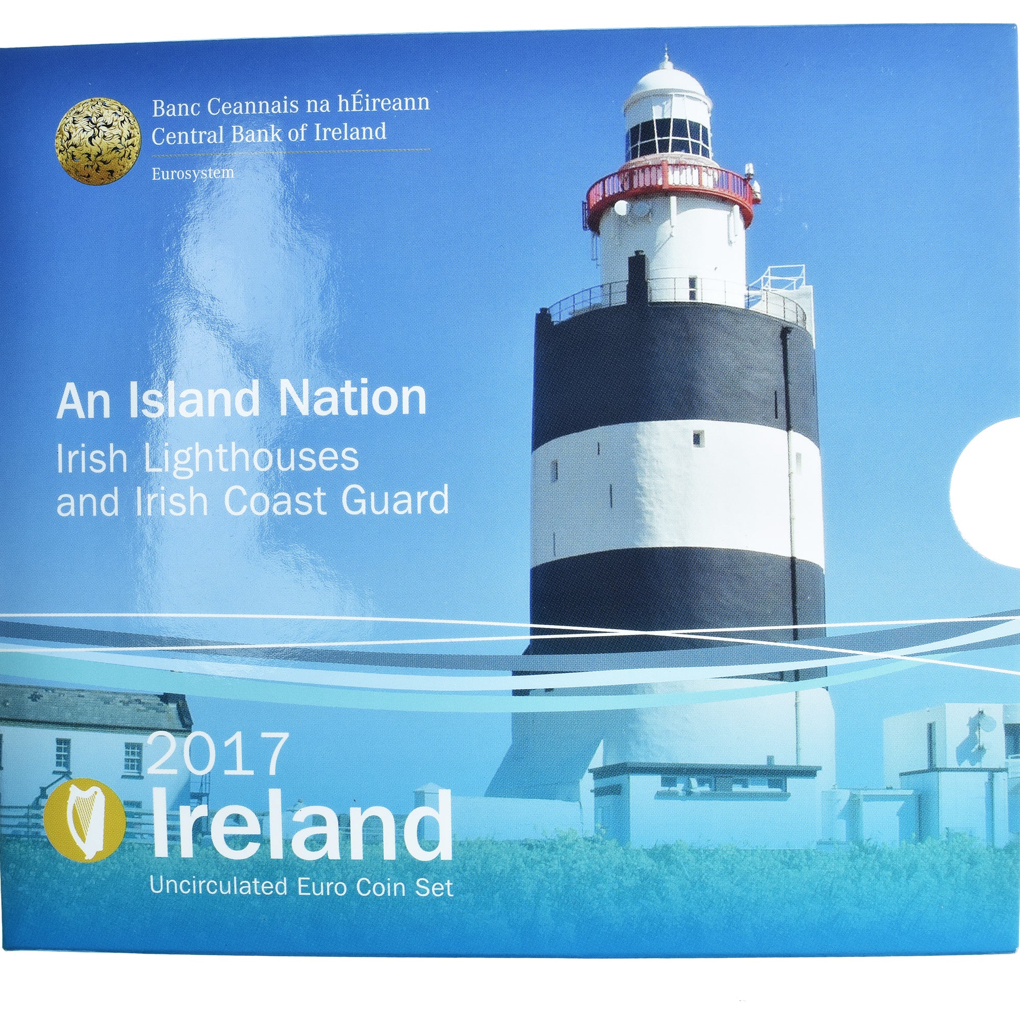 Ireland, 1 Cent to 2 Euro, euro set - Ireland's lighthouses & coast guard, 2017