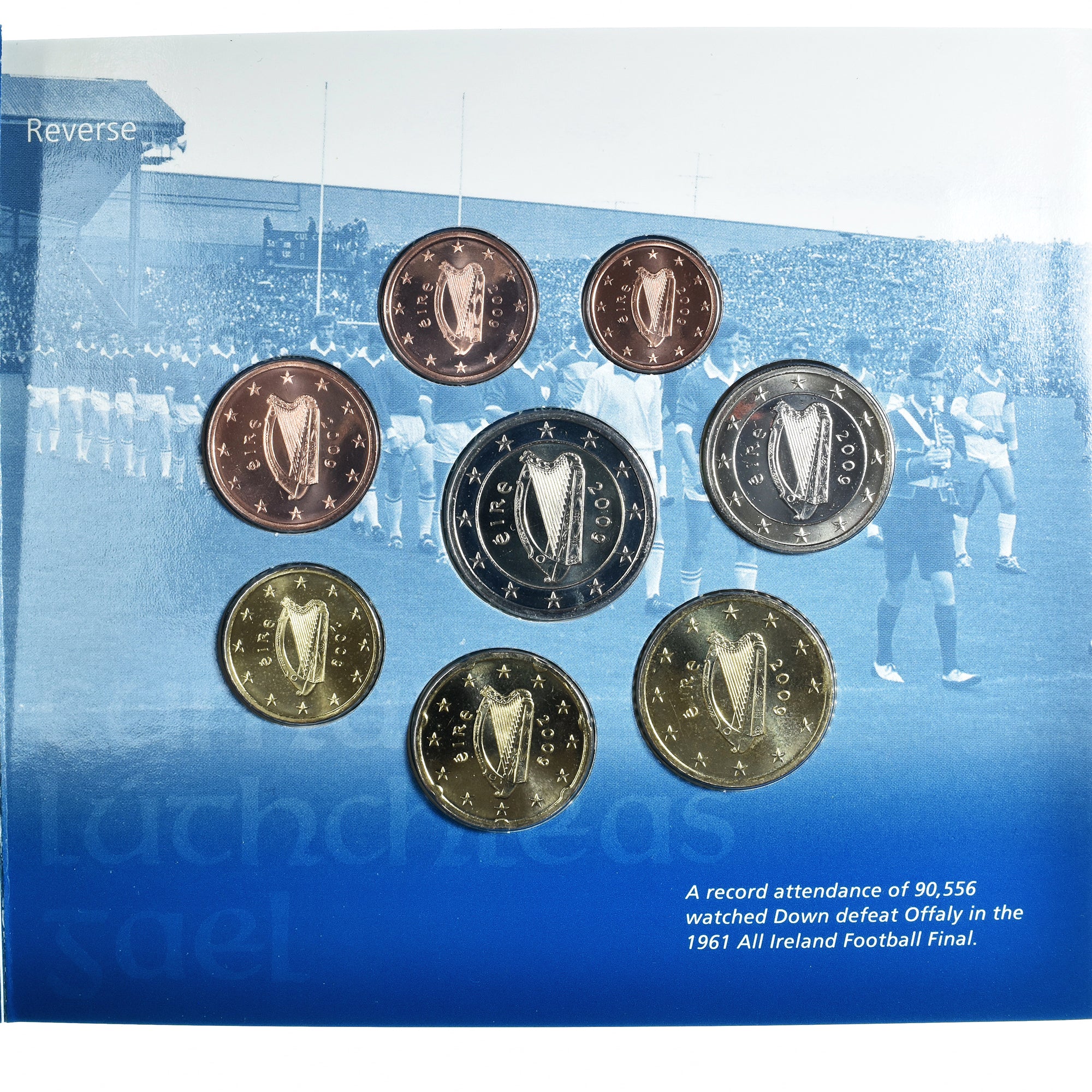 Irlanda, 1 Cent to 2 Euro, euro set - 125 years of the GAA, 2009, BU, FDC, Sin