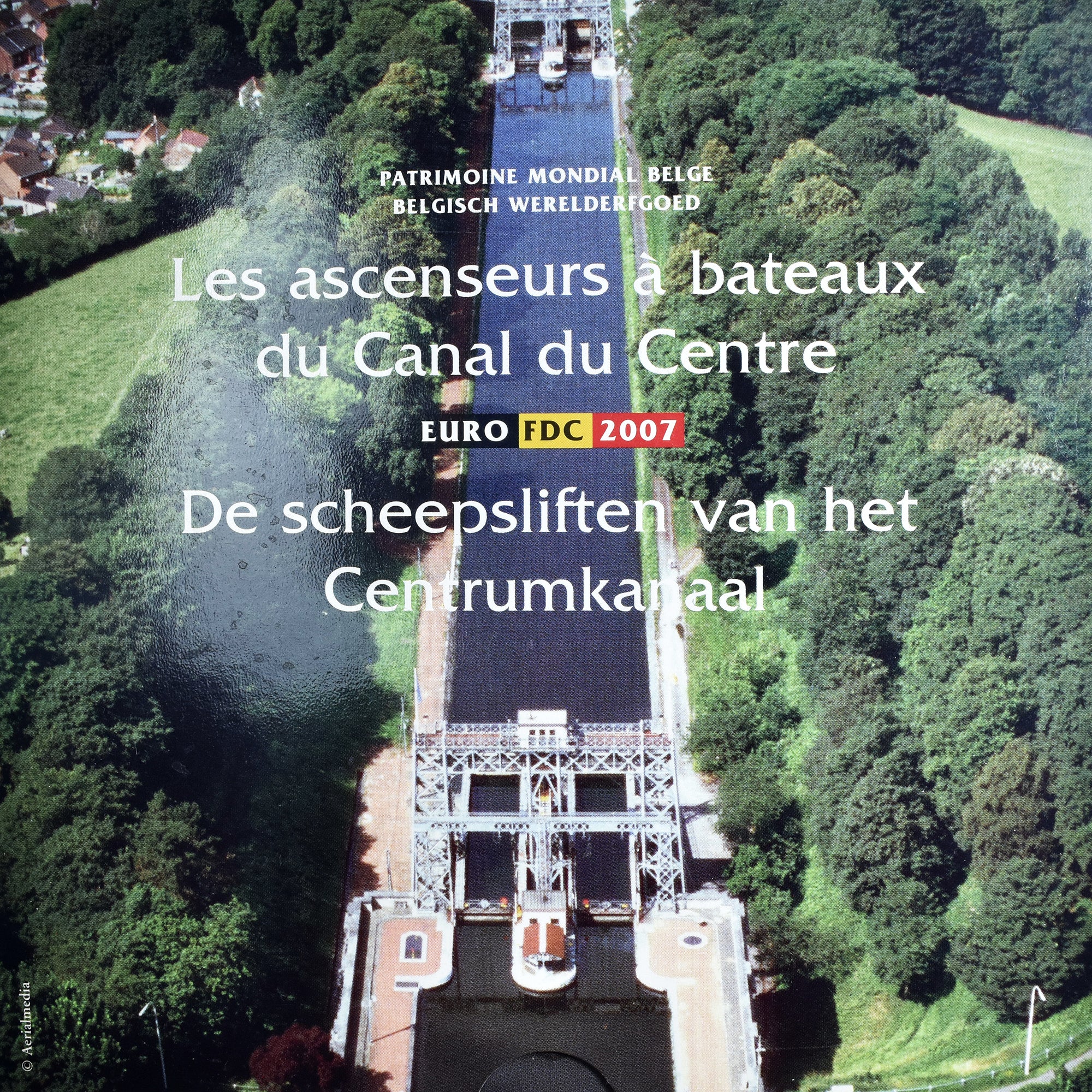 Bélgica, 1 Cent to 2 Euro, euro set - Les ascenseurs du Canal du Centre, 2007