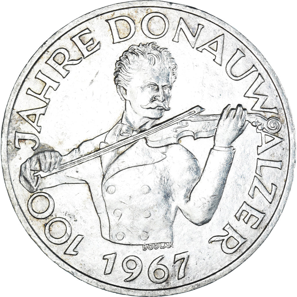 Moneda, Austria, Blue Danube Waltz, 50 Schilling, 1967, Vienna, EBC, Plata