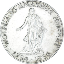 Coin, Austria, Mozart, 25 Schilling, 1956, Vienna, AU(55-58), Silver, KM:2881