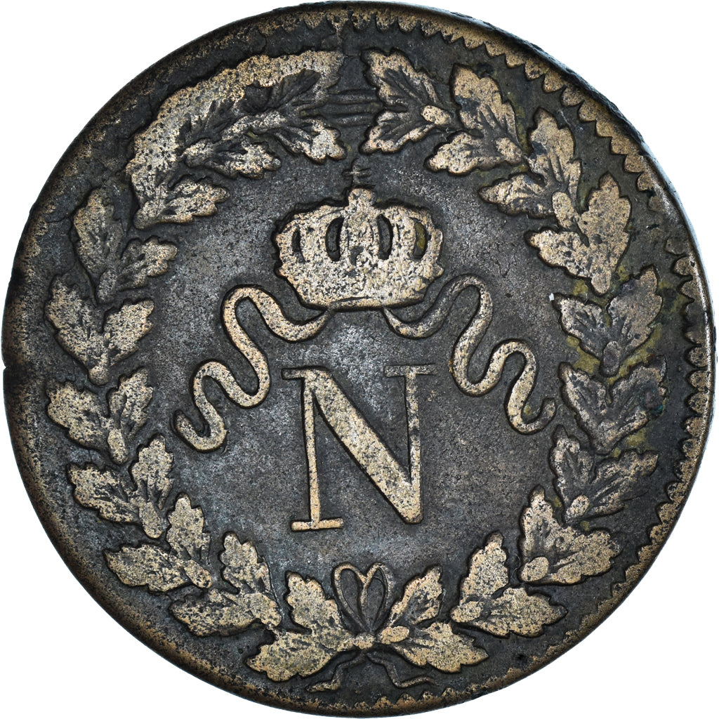 Monnaie, France, Napoleon I, Decime, 1815, Strasbourg, TB+, Bronze, Gadoury:195e