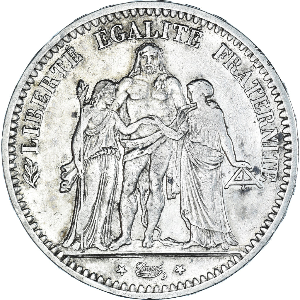 Moneta, Francia, Hercule, 5 Francs, 1848, Paris, BB, Argento, KM:756.1