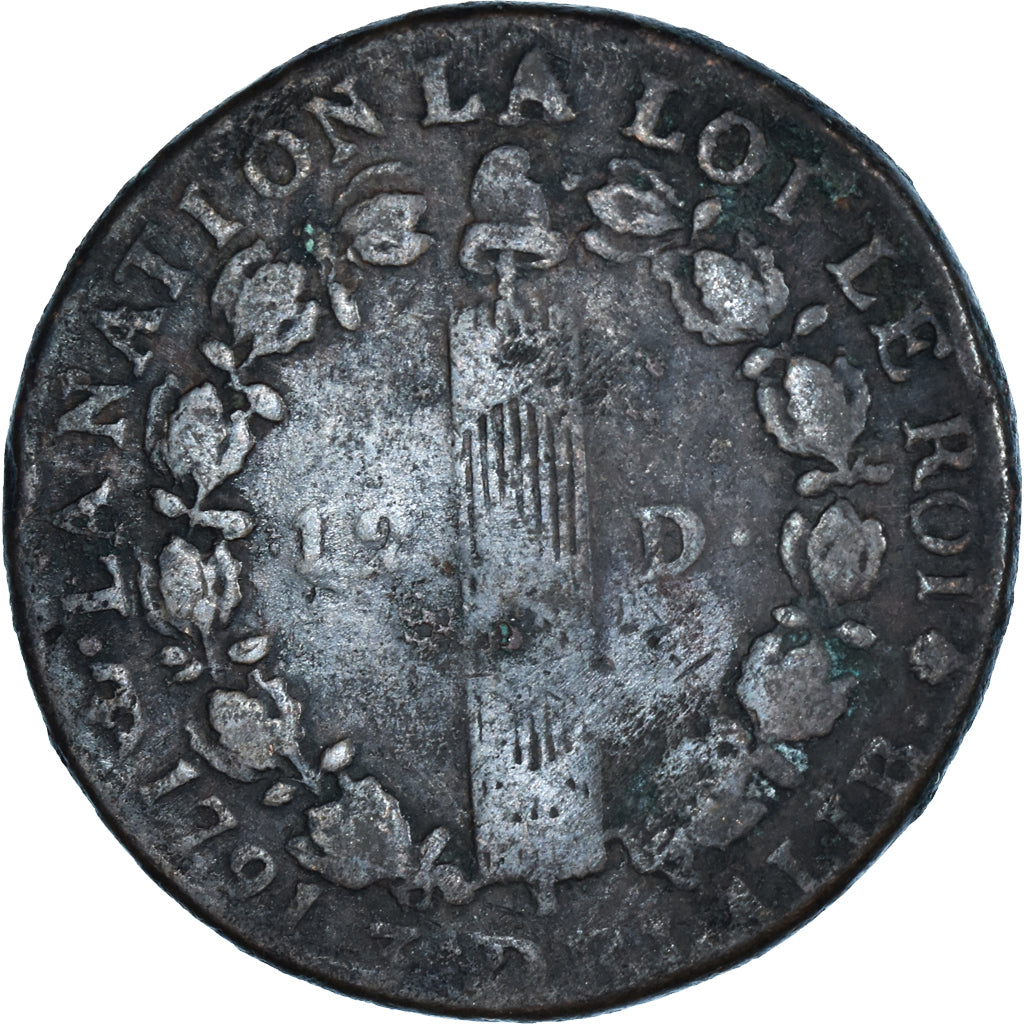 Münze, Frankreich, Louis XVI, 12 deniers françois, 1791·3, Toulouse, S+