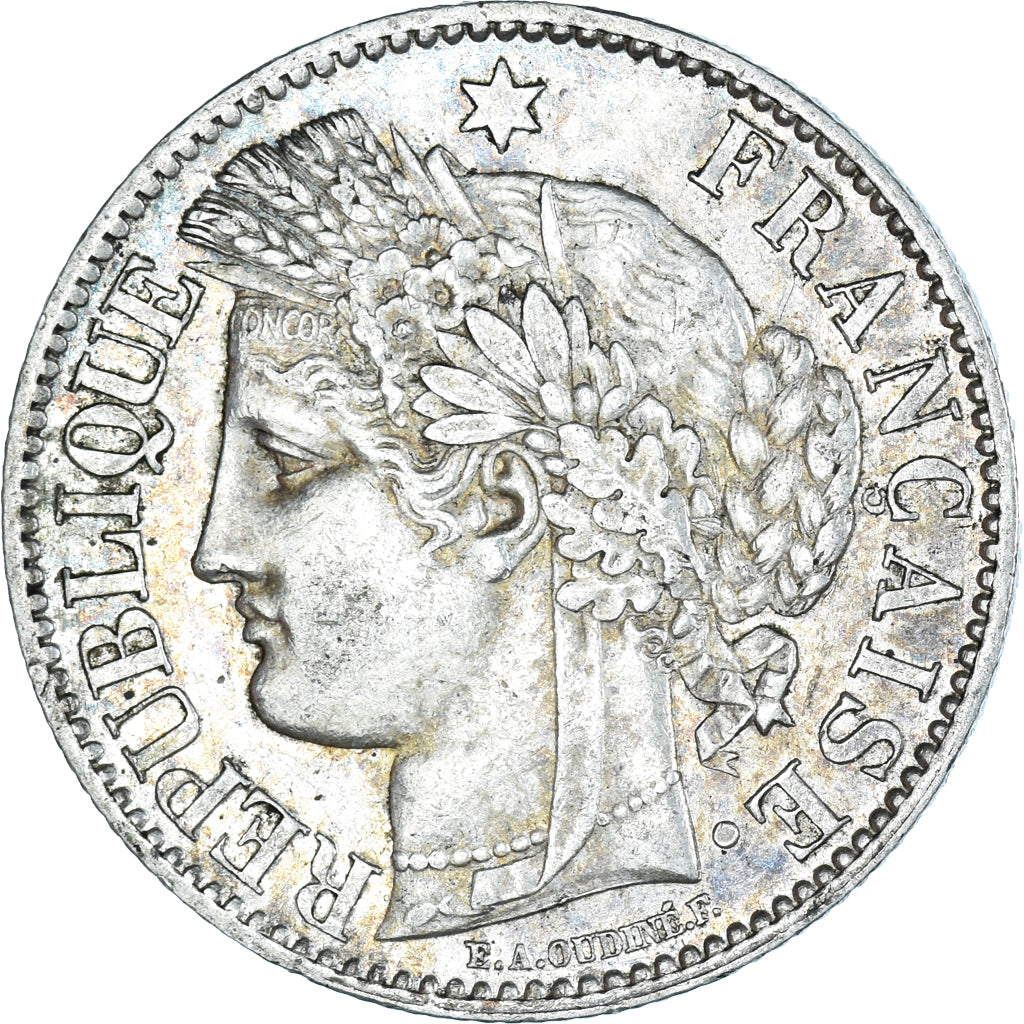 Coin, France, Cérès, 2 Francs, 1871, Paris, AU(50-53), Silver, KM:817.1