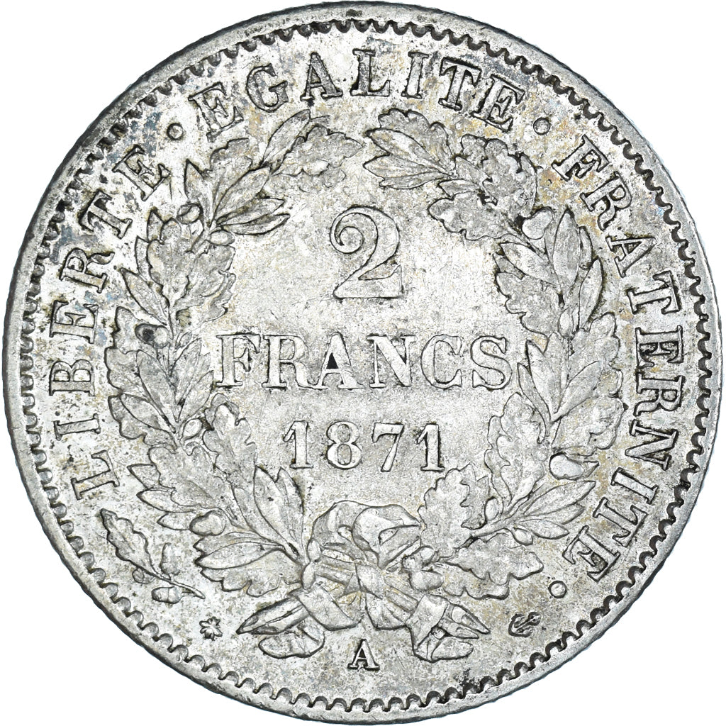 Coin, France, Cérès, 2 Francs, 1871, Paris, AU(50-53), Silver, KM:817.1