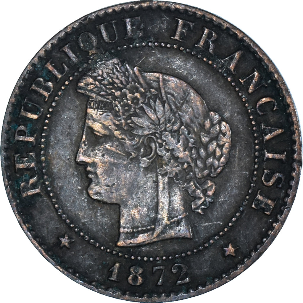 Moeda, França, Cérès, Centime, 1872, Paris, EF(40-45), Bronze, KM:826.1