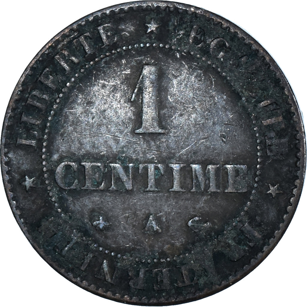Moeda, França, Cérès, Centime, 1872, Paris, EF(40-45), Bronze, KM:826.1