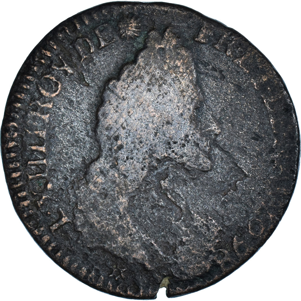 Moneta, Francia, Louis XIV, Liard, 1698, B+, Rame, Gadoury:81